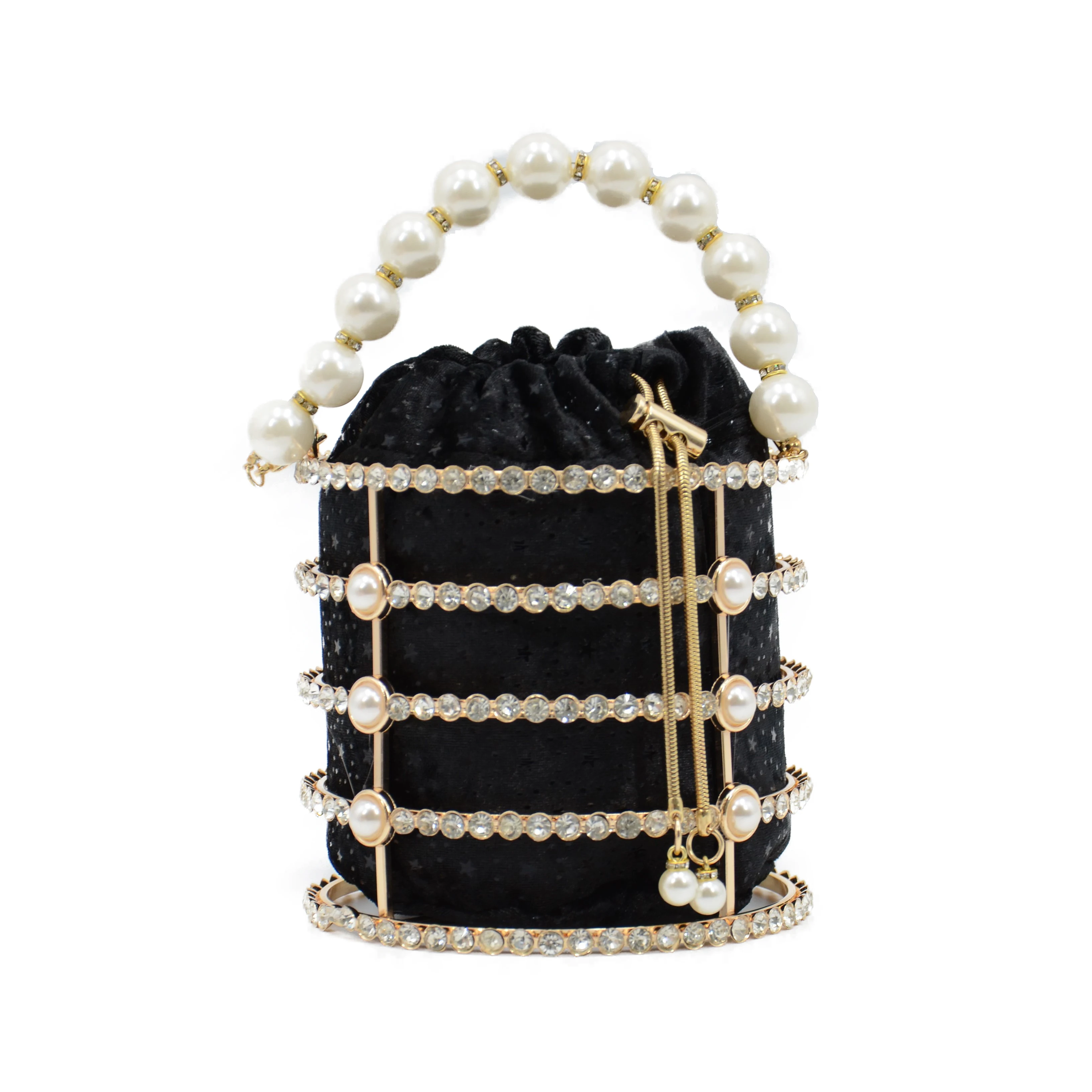 

Handbag Evening Bag Crossbody Bag Clutch Purse Shoulder Banquet Bag Pearl Luxury Fashion Diamond Wedding Party Metal Bucket