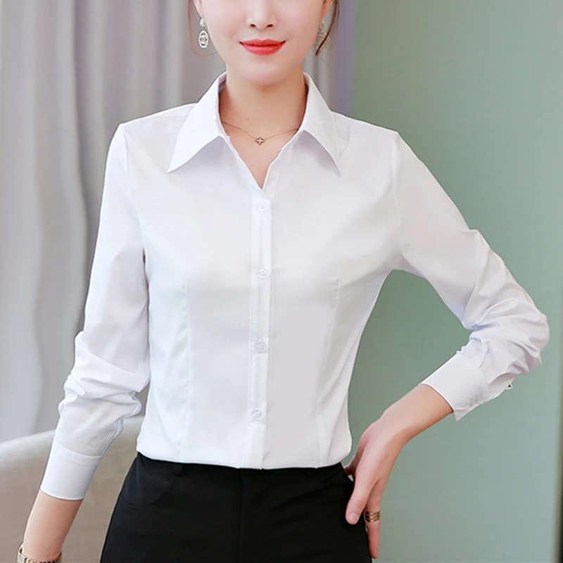 女装白衬衫衬衫衬衫上衣设计性感印花2020正式女士花卉领衬衫女式衬衫