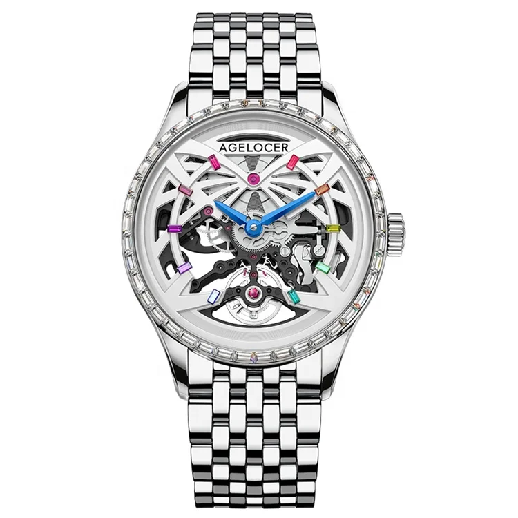 

Men Automatic Mechanical Movement Skeleton Watch With Double-sided Transparent Hollow Design