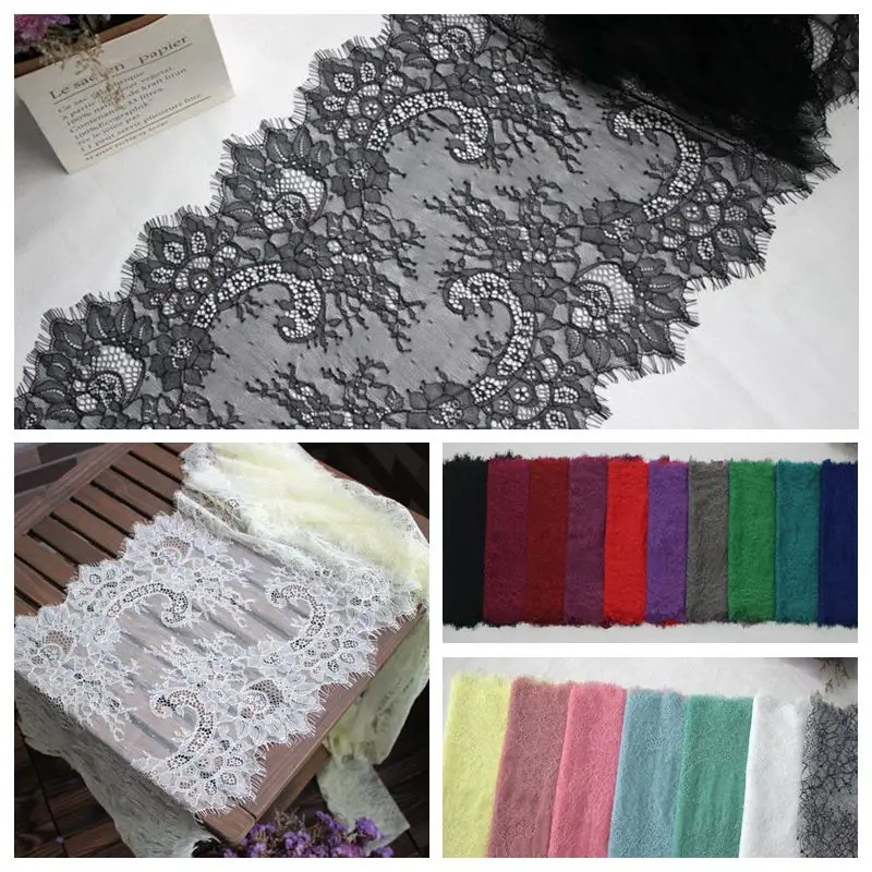 

Chantilly French Lace Trim for Bridal Dress 3 meters one pc 40cm wide, White