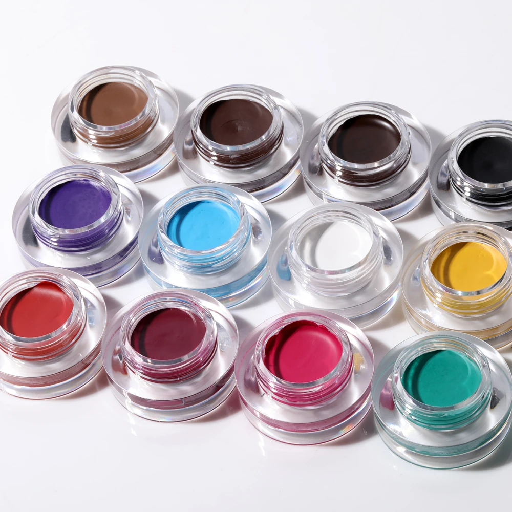 

Colorful Eyebrow Cream Gel with Eyebrow Brush Tattoo Makeup Eye Brow Tint Long-lasting Red Purple Grey Enhancer, 12 colors