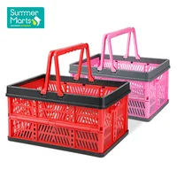 

Fruit Vegetable Storage Crate Plastic Folding Shopping Basket