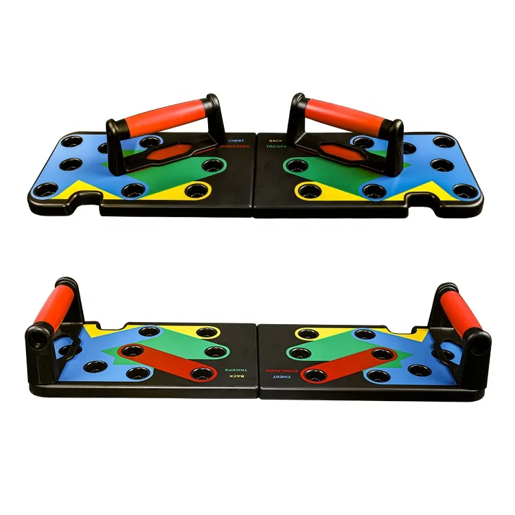 

High Quality Equipment Fitness Folding Push Up Board Gym, Black, light blue, dark blue, red