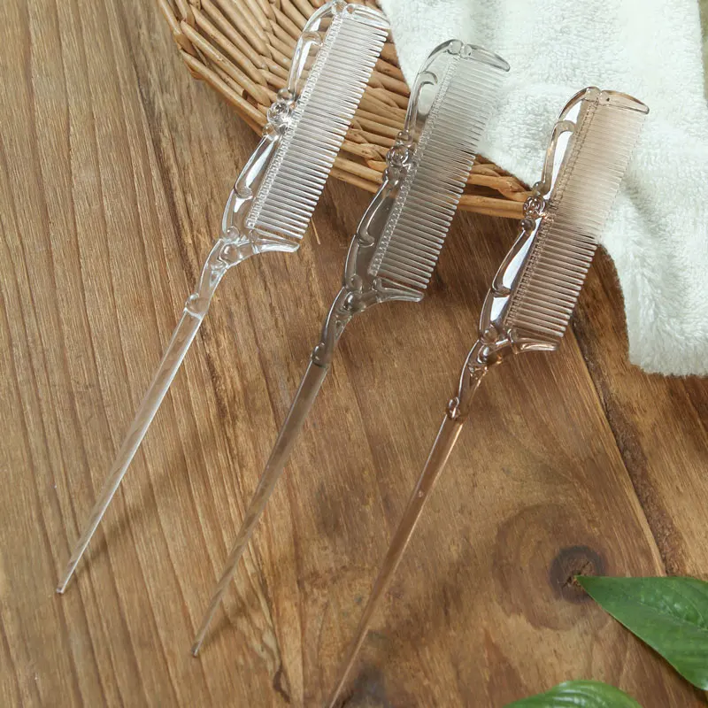 

Wholesale Factory Direct Plastic Comb Pointed Tail Comb, Black, transparent black, transparent coffee, transparent