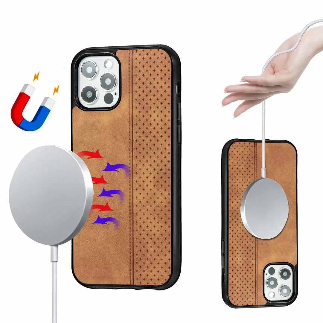 

magnetic mobile Phone Cover Shockproof Soft Magnetic leather magnet phone case for iphone12 Pro max