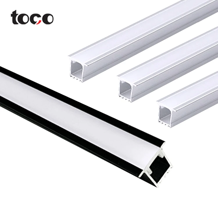 

toco high quality round aluminum led channel profile mirror light ceiling wall tile black diffuser led profile