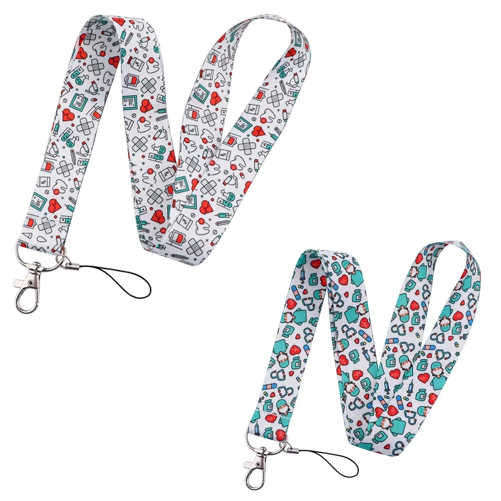 

Custom Nursing Design Neck Strap Polyester Nurse Medical Print Accessories Lanyard For Card Holder, Customized color