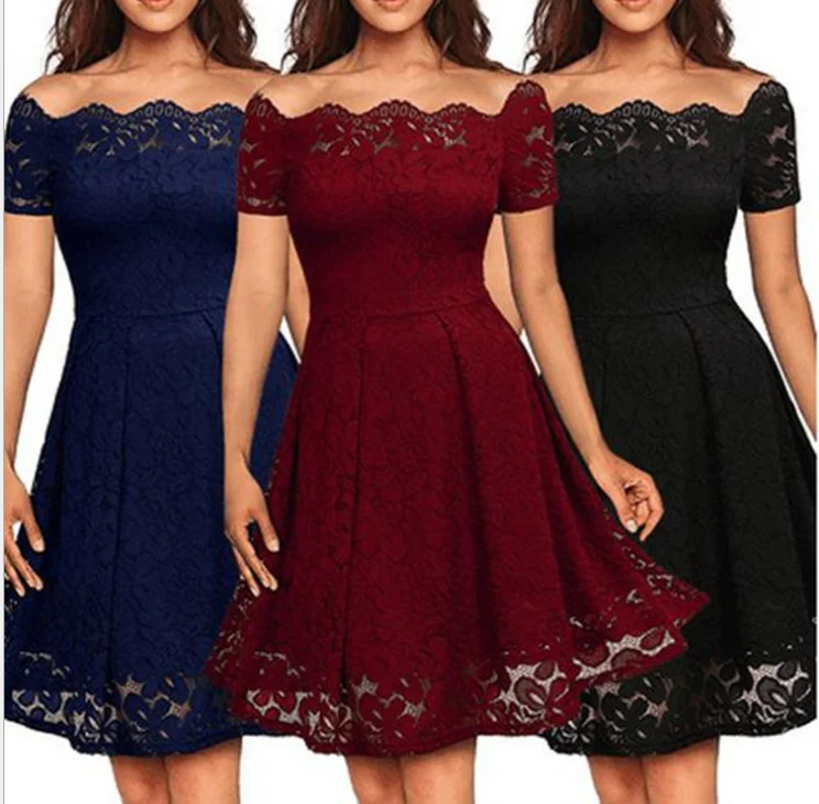 

2021IN Stock Spring Private label Shein Lady Clothing Print Fashion dress Plus size 4xl Women lace Elegant Casual Dresses, Customized color