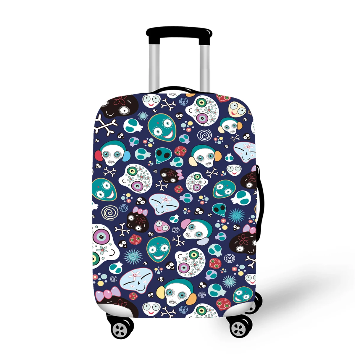 

Polyester luggage cover elastic skull design print custom luggage cover with zipper sublimation luggage covers for suitcase, Full printing color