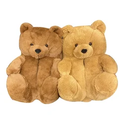 Cute teddy bear slippers for women man and kids