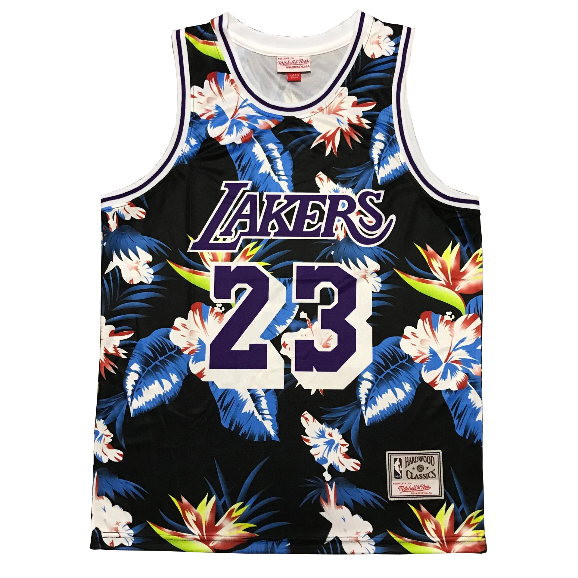 

NNBA LLakers #23 james Jersey mens basketball clothing floral printed M&N Classical 31 styles high quality brand basketball set