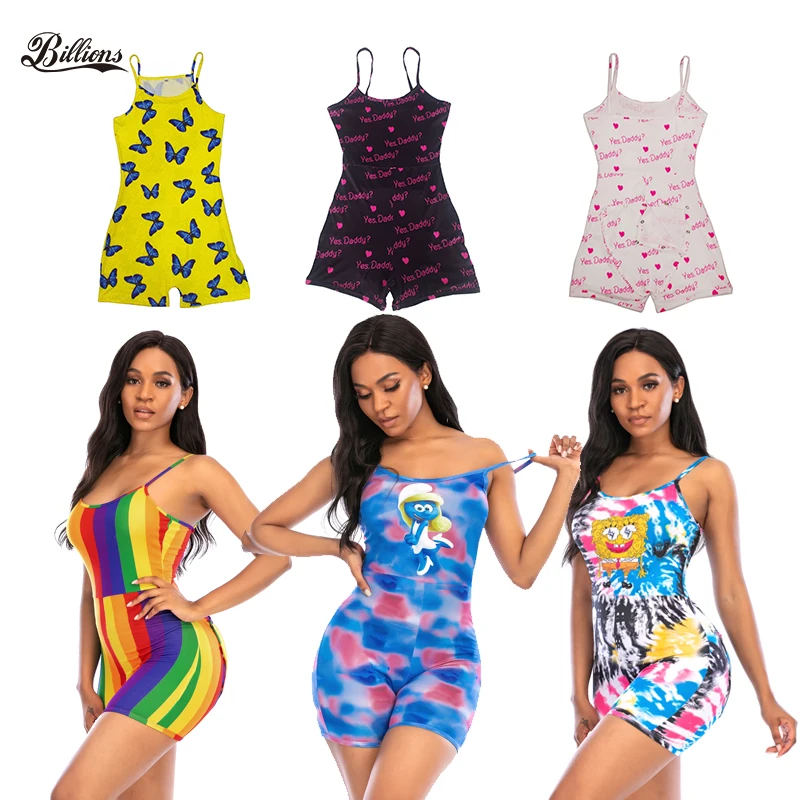

Wholesale Billions Shorts Printing Colorful Romper Pajamas Custom Lounge Wear Butt Flap Adult Onesie, Picture