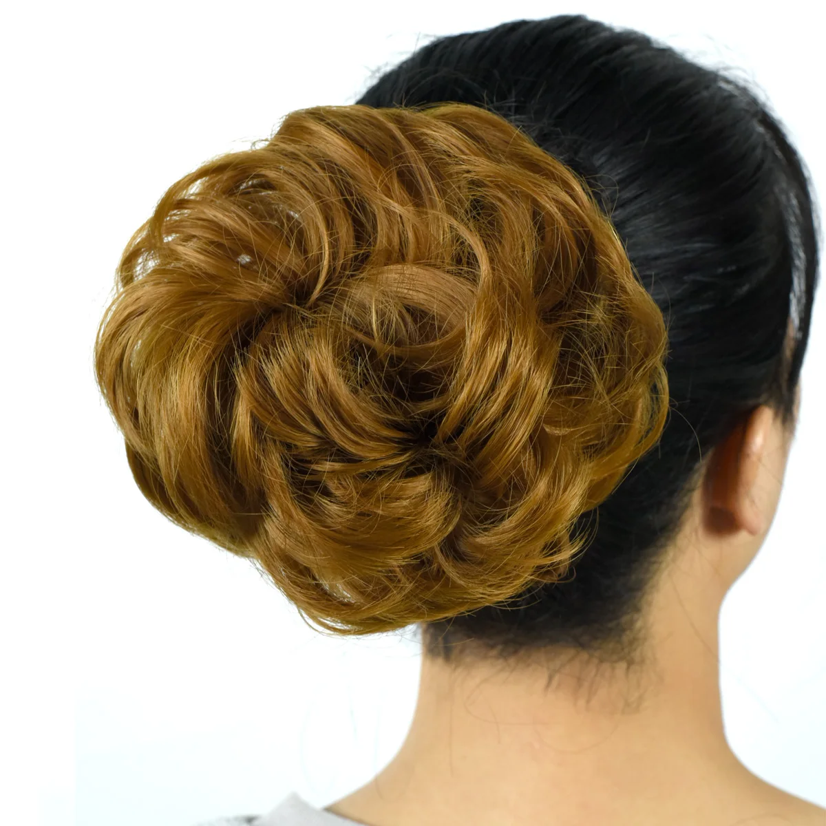

Free shipping hair extension bands, synthetic chignon hair pieces bun for black woman, Natural color