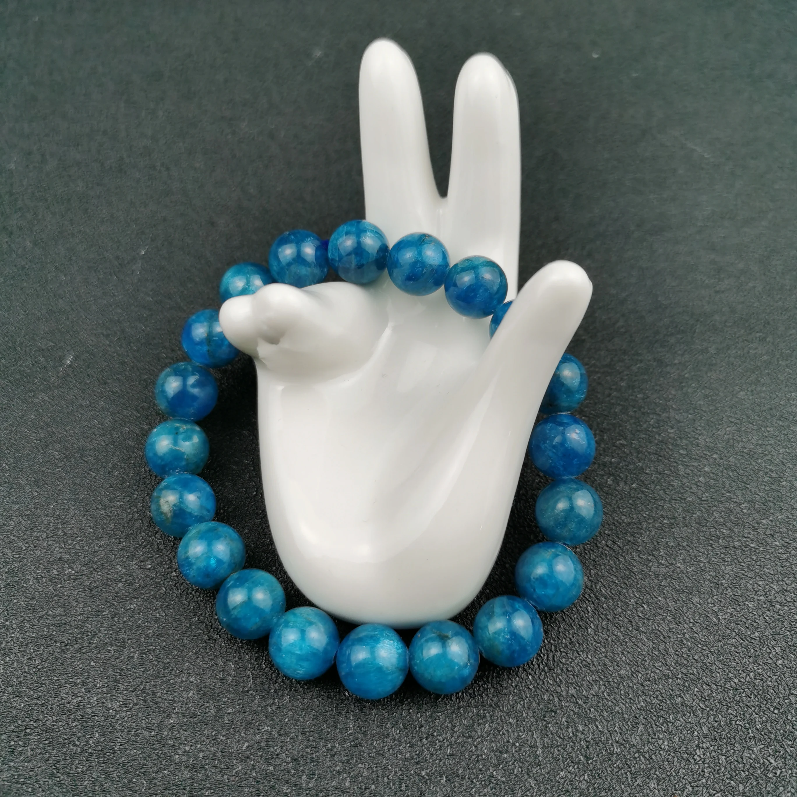 

Wholesale natural gemstone blue apatite beads crystal quartz bracelet for gift