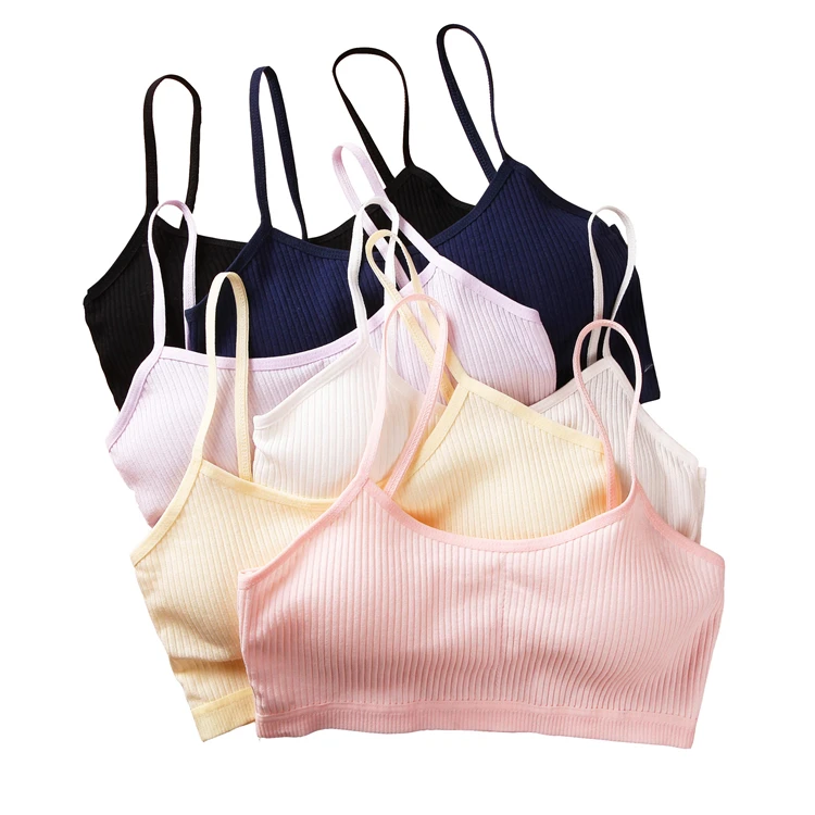 

High Quality Pure Cotton Soft School Youth Bra Fashion Kids Teen Girls Bras, 6 colors