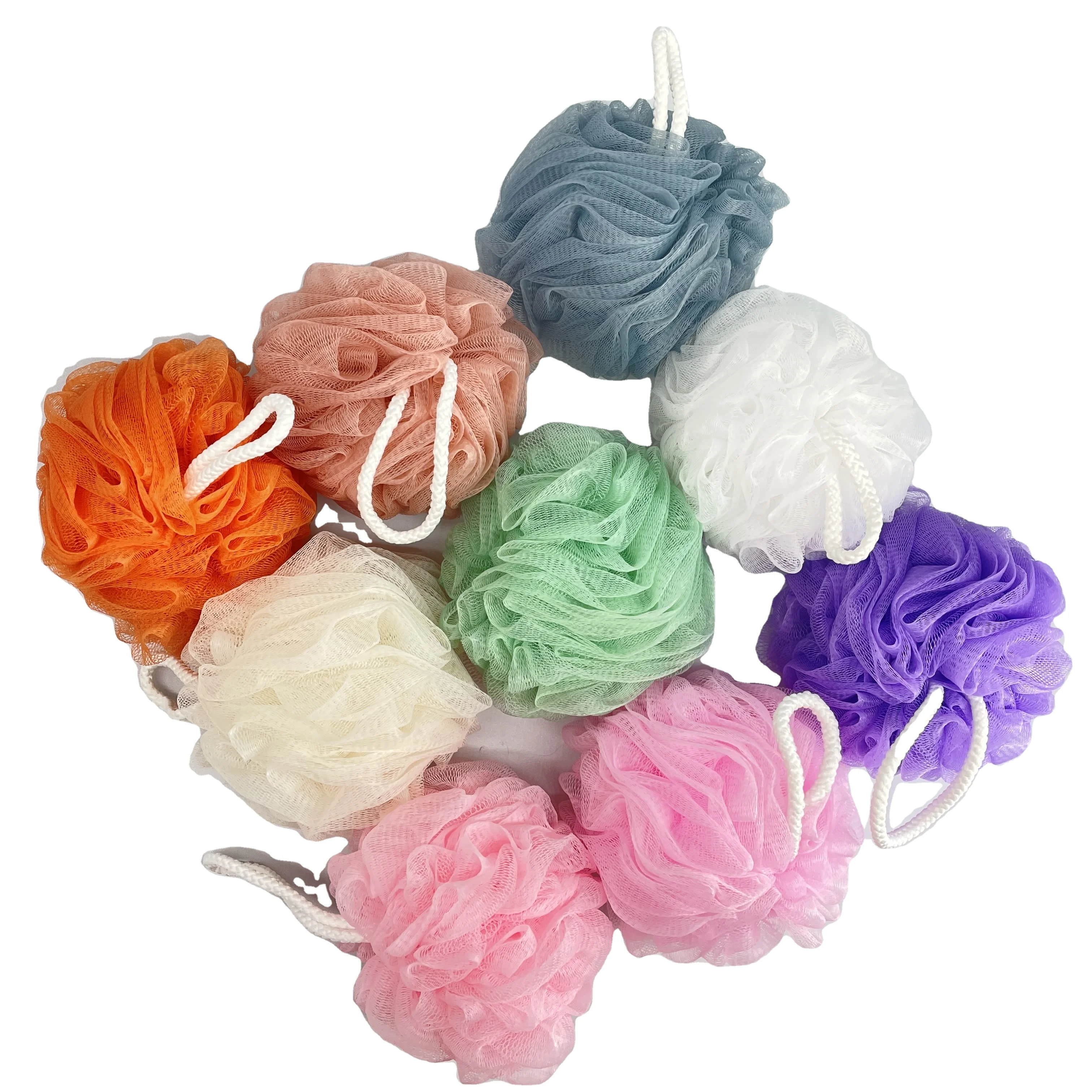 

Assorted Colors Soft Natural Exfoliating Bath Shower Ball Sponge, Customized color