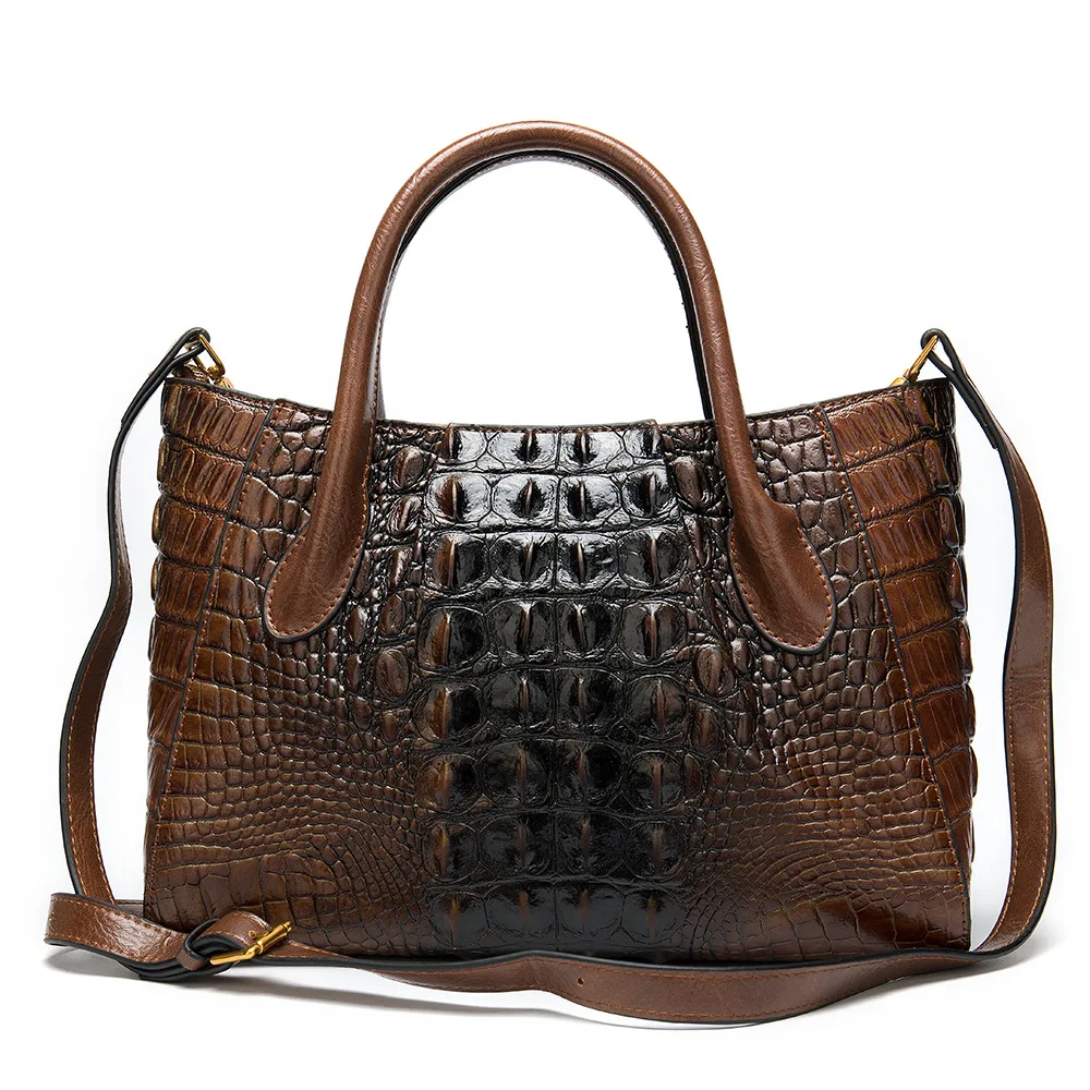 

Fashion design crocodile pattern cowhide leather bags luxury handbags crossbody shoulder bag genuine leather handbag for woman