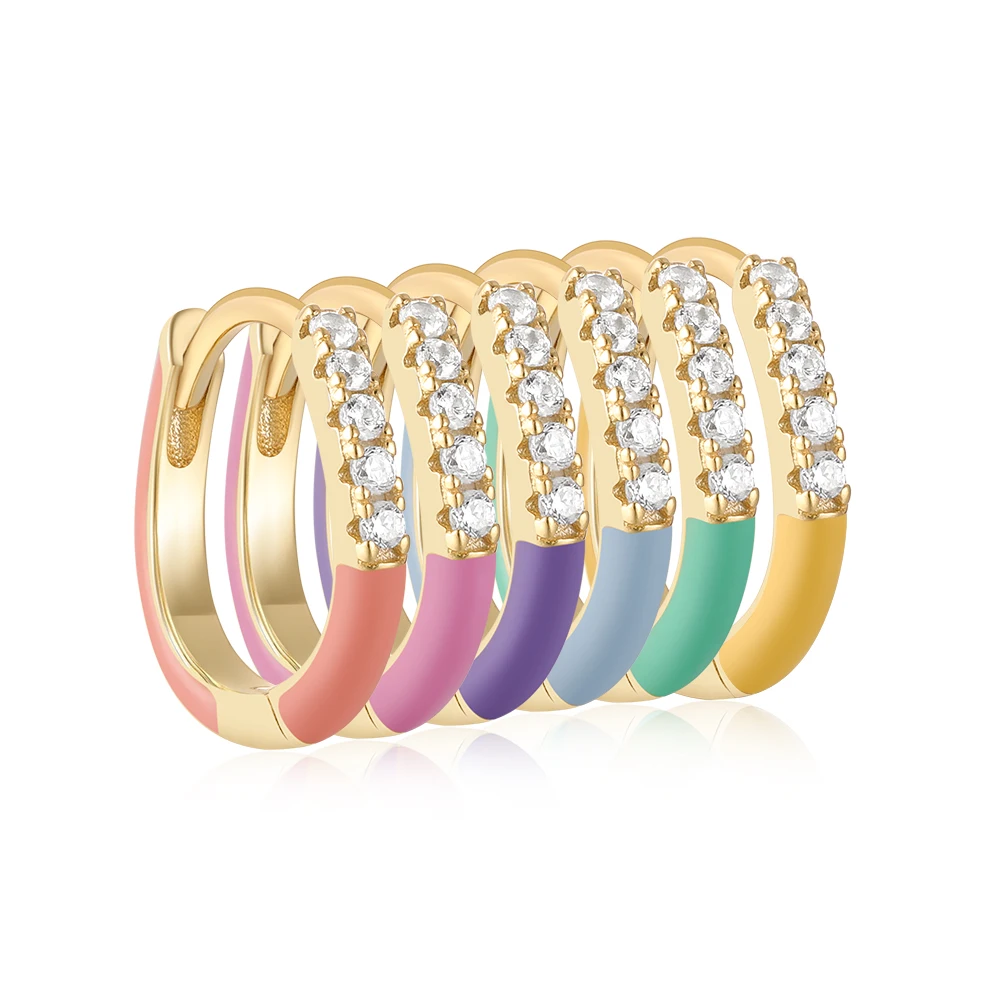 

Zircon Modern Jewelry Girls Custom Big Pearl Round Ohrringe Huggie Charm Heart Fine Colorful Double Luxury Free Hoop Earrings