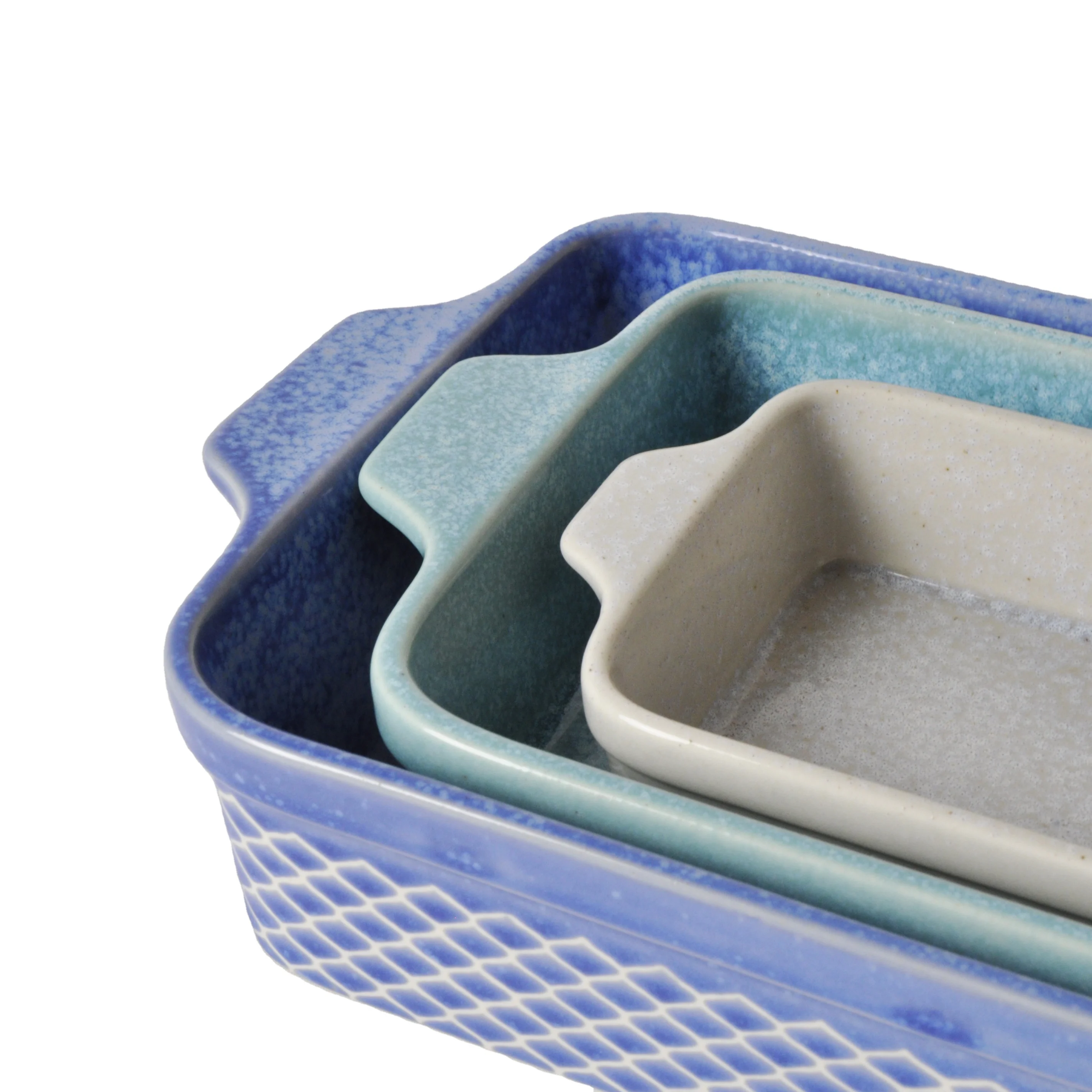 
Quality Choice Household Personal Reactive Glazed Three-piece Ceramic Bakeware 
