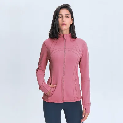 

INyoga New pocket yoga sport jacket stretch zipper running yoga long sleeve top for women, Picture shows