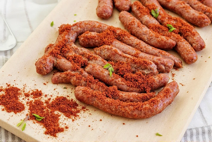 Assorted spices on a wooden tray