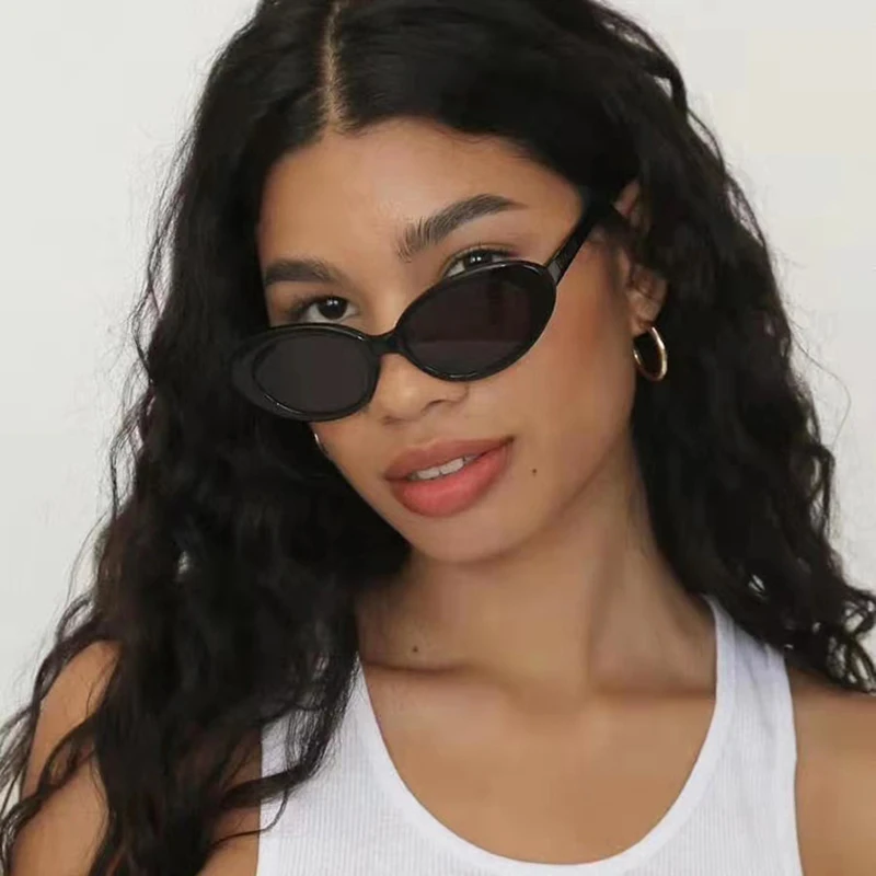 

New show fashion small oval cat eyes unisex cool sunglasses with ins style