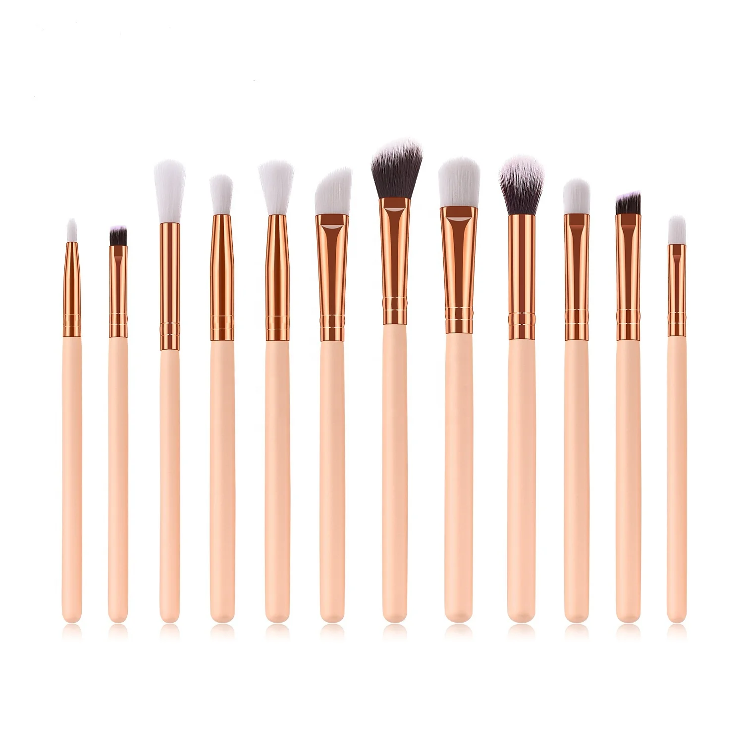 

2021 12 PCS free Sample Eyeshadow eye blending details cream cheap price best make up brushes Custom Logo Eye makeup brush set, Customized color