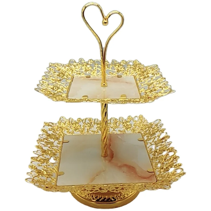 

gold elegant wedding decorative afternoon tea tools dessert table decorations cake stand with glass top