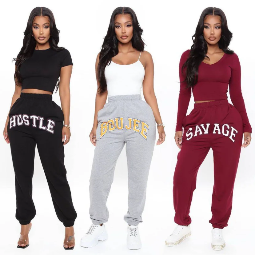 

Women Casual Loose Elastic Waist Sports Pants Baggy Ankle-length Candy Color Sweatpants Trousers, All available