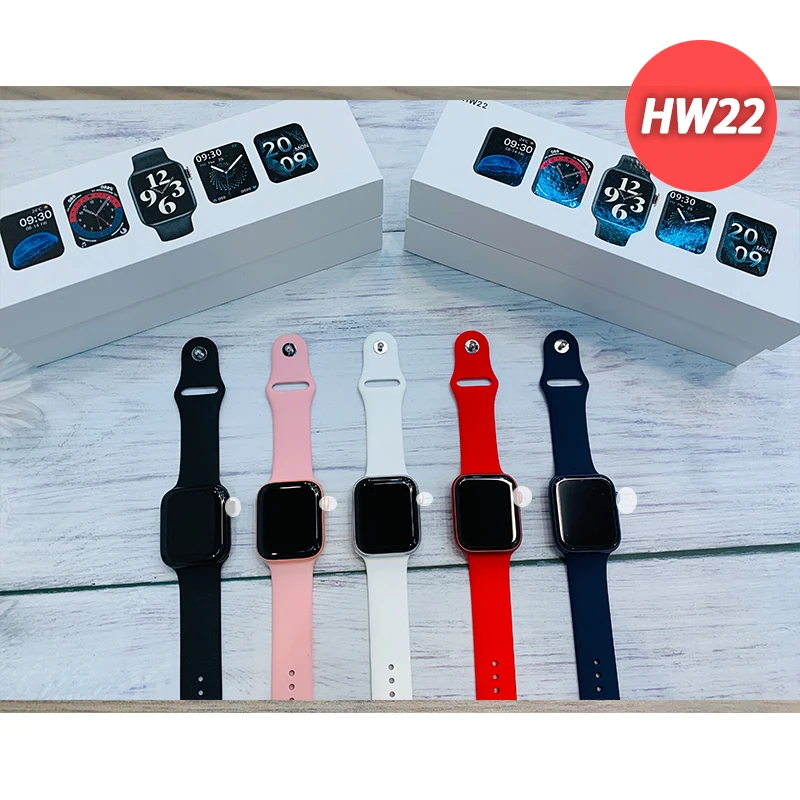 

2021 Newest hw22 smart watch series 6 smart watch with knob function password games smart watch 6