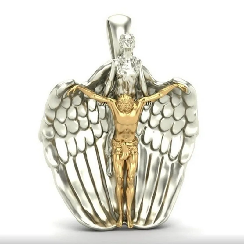

Holy Redemption Angel Jesus Necklace Religious Style Prayer Shape Christmas Gift