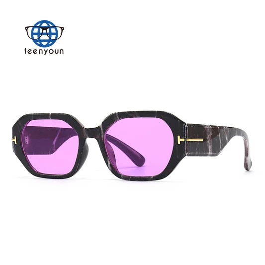 

Teenyoun Classic Vintage Retro Sunglasses 2023 New Custom Logo Men Narrow Thick Framed Rectangle