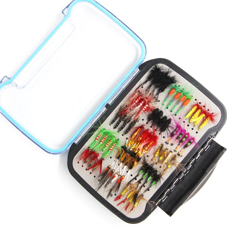 

Fly Fishing Box With Lure Kit Double Side Waterproof Fly Lures Set Storage Box Transparent Fishing Tackle Organizer Box