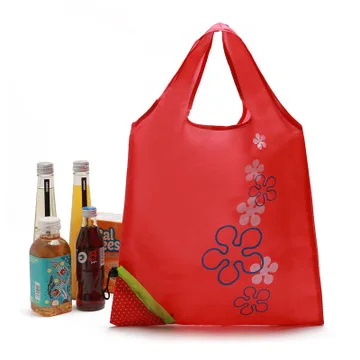 

cheap foldable supermarket carry polyester strawberry reusable shopping bag eco-friendly