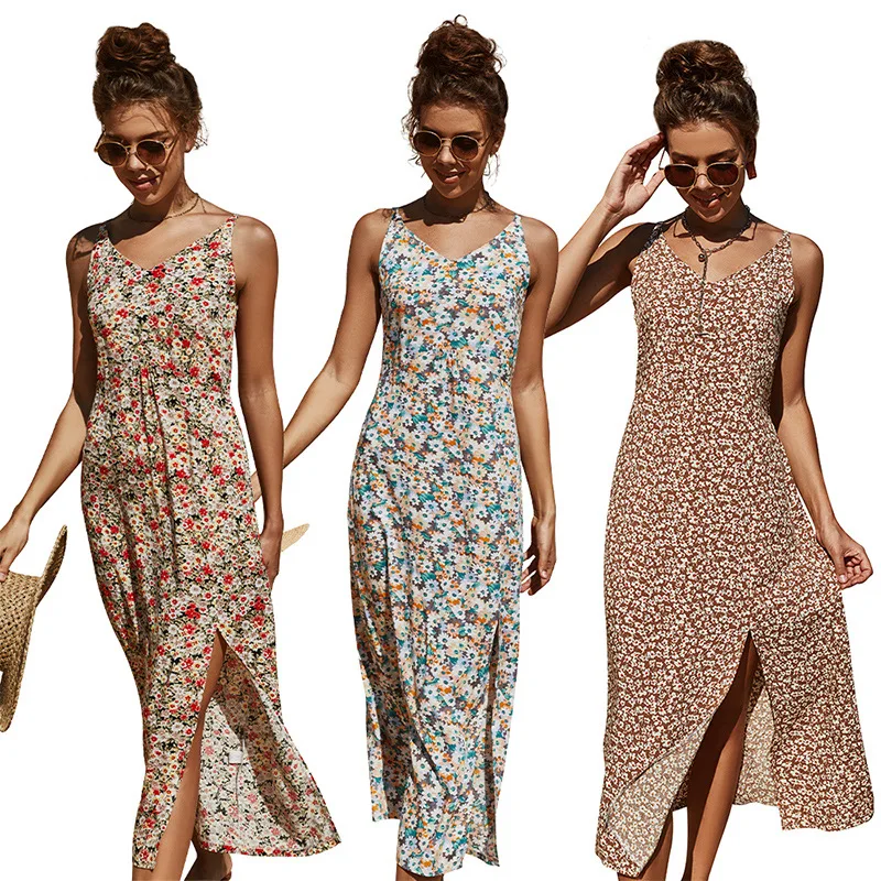 

New fashion floral dresses 2021elegant maxi dress oem dress
