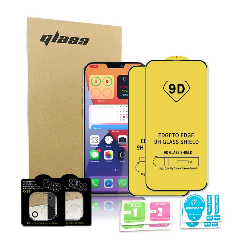 

New Arrival Wholesale Tempered Glass Screen Protector for iPhone 13 13 Pro Max 3D 9H Mobile Phone Lens Camera Protector