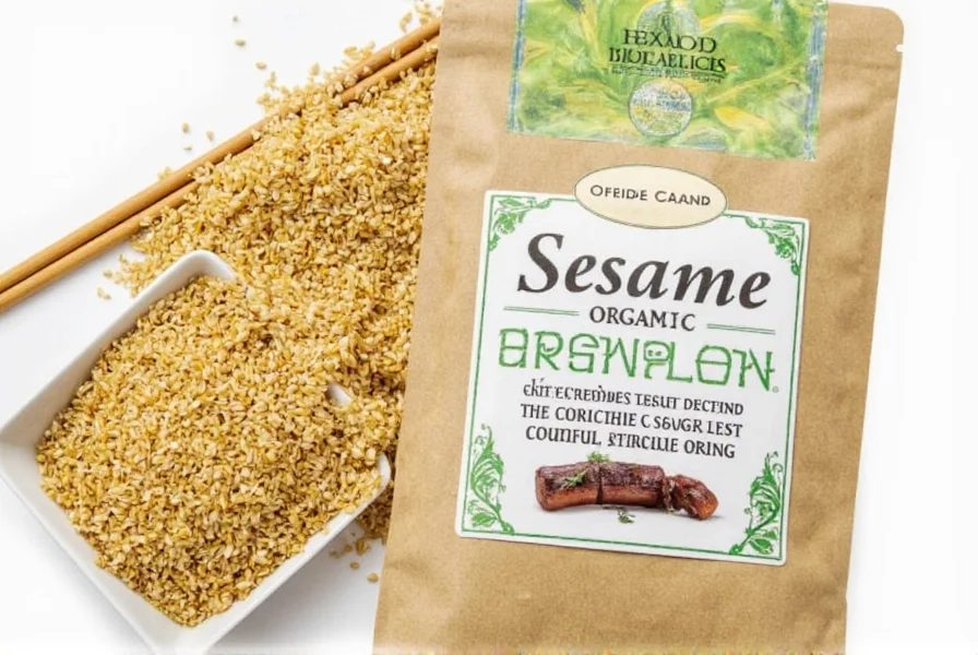 Organic sesame field under sunlight