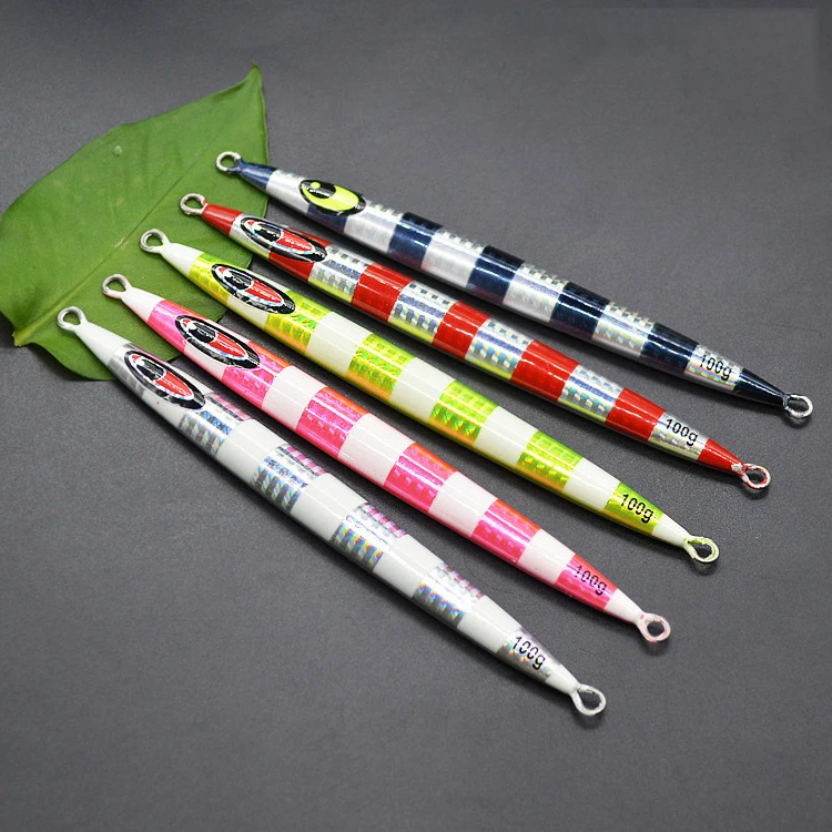 

100g 120g Slow Pitch Jigging Lures Saltwater Japan Stamping Lead Fish Hard Bait Speed Jig Fishing Metal Jig, 5colors