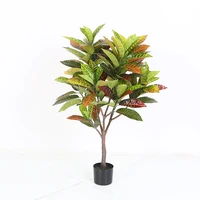 

Wholesale Decoration fake plants artificial bonsai tree Codiaeum variegatum Ficus