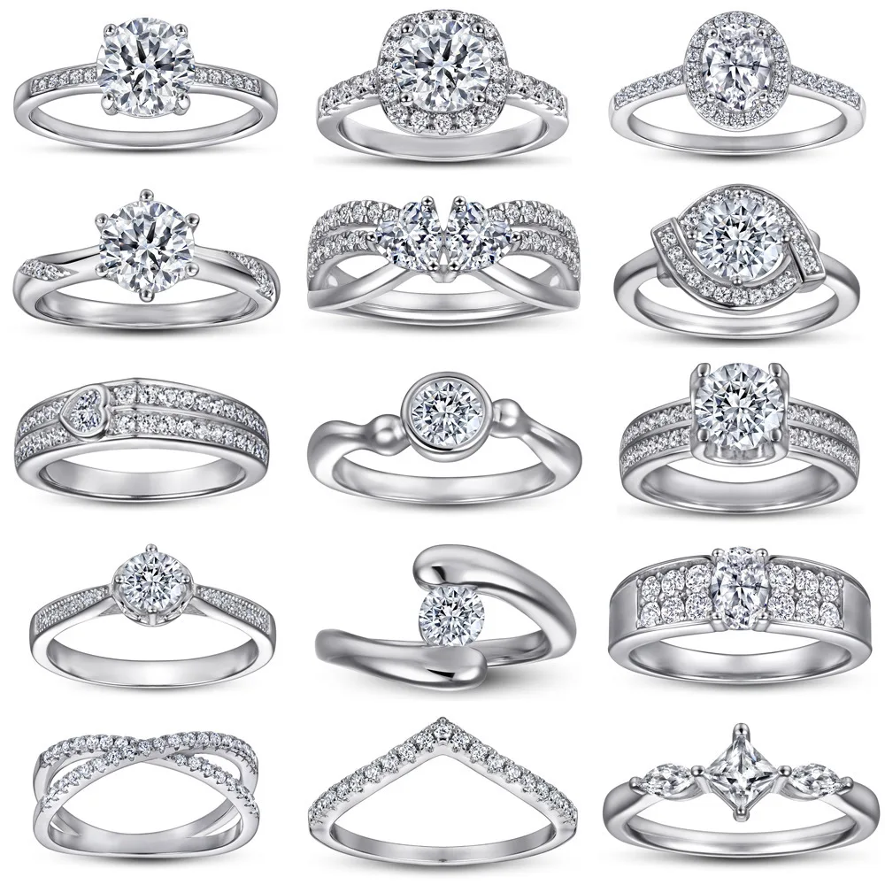 

Wedding Ring Set Ring S925 Silver Zircon European And American Row Diamond Ring