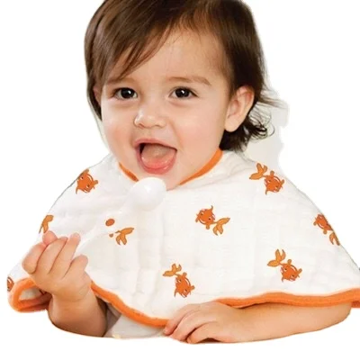 

Wholesale ultra soft Green baby burpy bib muslin wave burp cloth made from Organic Cotton 8 layers, Customer's requirement