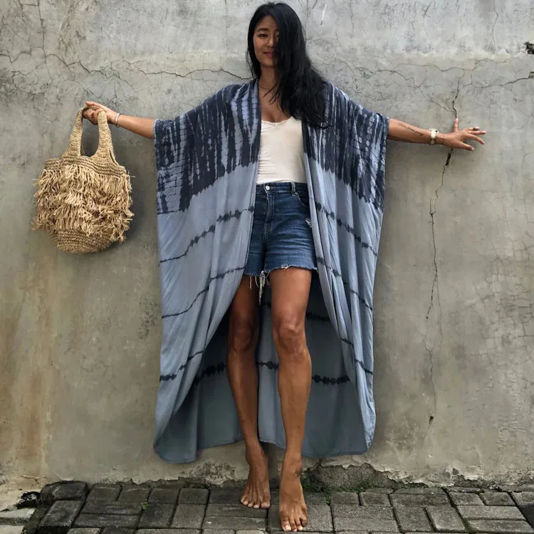 

moroccan kaftan Grey Cardigan Rayon Beach Blouse Bikini Cover Up, As show