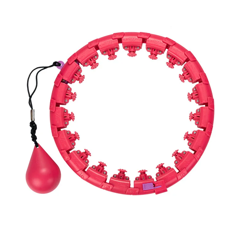 

Hot Sale Auto-Spinning Hoop Detachable Ring Smart Counting Hula Circle Hoop with Exercise Ball, Red/blue/pink