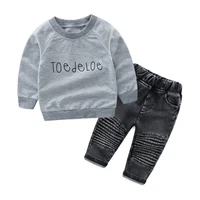 

Mudkingdom Baby Clothing Sets Clothes Boutique Boys Jeans Fashionable Pullover Sweatshirt