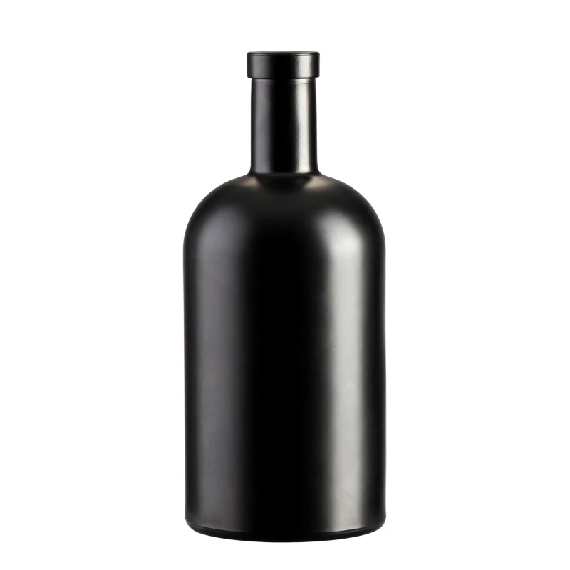 Wholesale Matte Black Gin Bottle 100ml 200ml 375ml 500ml 1000ml 750ml ...