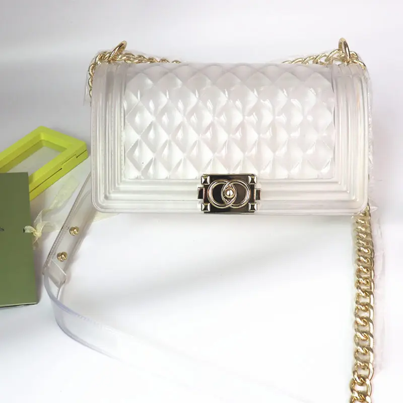 

Hot sale purse rainbow crossbody clear colorful handbag luxury pvc handbagsladies clutch woman ladies jelly bags