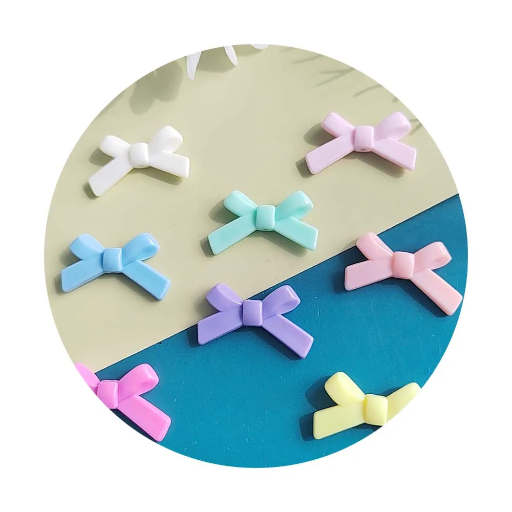 Solid Colors Bow Acrylic Loose Beads DIY Jewelry Accessories for Bag Phone Key Chain Bracelet Necklace Pendant Making