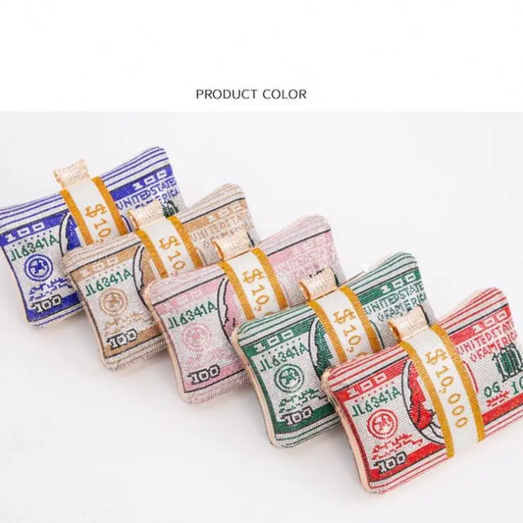 

Crystal Clutch Rainbow Diamond Women Mini Chain Shoulder Purses and Handbags wholesale, As pictured