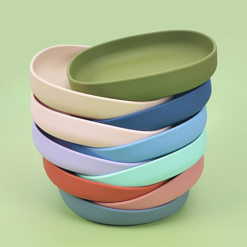 

Hot Selling Eco Bpa Free Suction Divided Silicone Plate For Baby, 25 colors