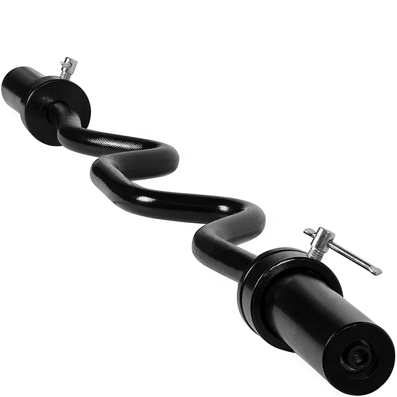 

1.2m Unique Design Style 120cm Powerlifting Cheap Silver Weight Lifting Fitness Training Exercise Black Arm Ez Curl Barbell Bar, Black,sliver